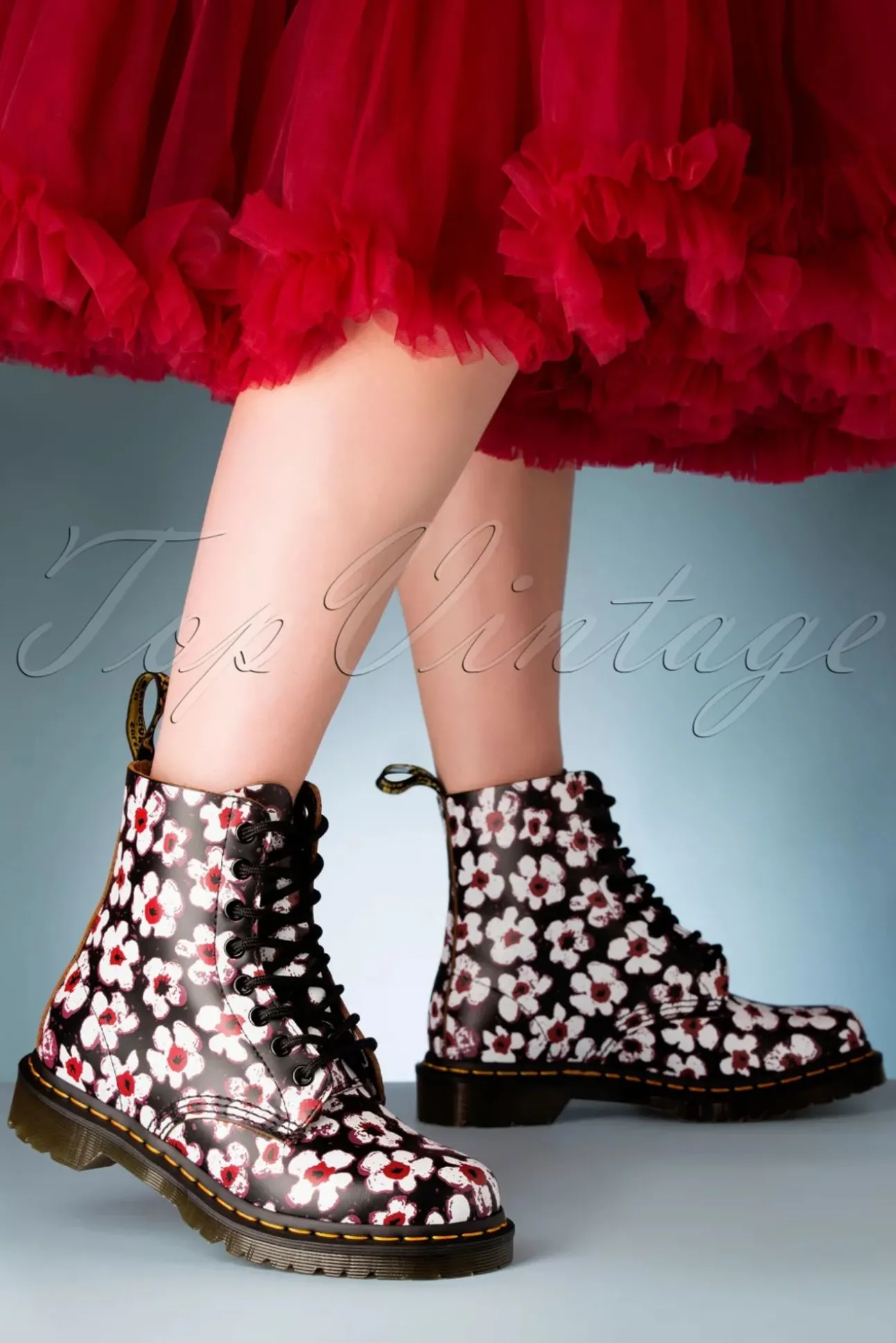 1460 Pansy Fayre Vintage Laarzen In Zwart