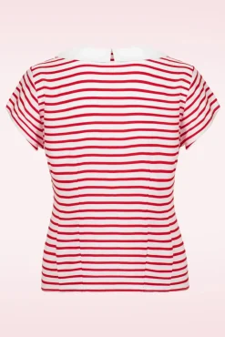Ahoy Blouse In Wit En Rood