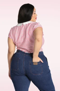 Ahoy Blouse In Wit En Rood