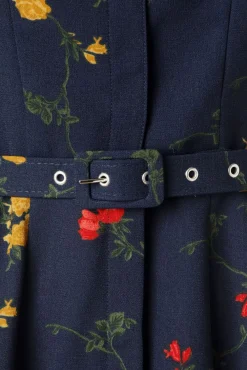 Alberta Bloom Floral Jurk In Marineblauw