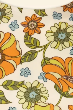 Amy Bloemen Jurk In Oranje En Groen