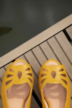 Angie Monaco Peeptoe Pumps In Mango Mojito