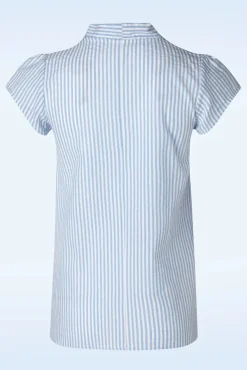 Anna Gestreepte Top In Lichtblauw