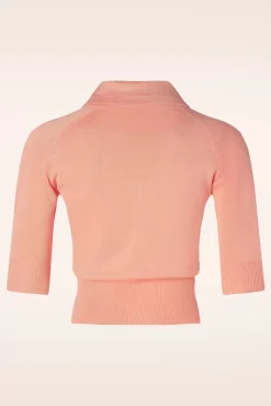 April Cardigan Met Korte Mouwen In Perzik