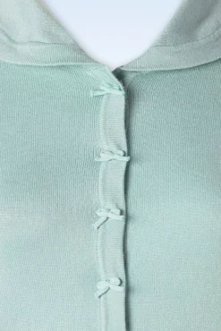 April Cardigan Met Korte Mouwen In Aqua Blauw