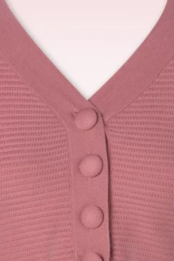 Ariane Getextureerd Gebreid Cropped Vest In Roze