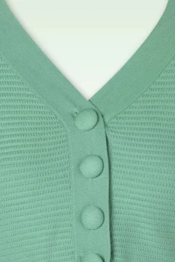 Ariane Getextureerd Gebreid Cropped Vest In Mintgroen
