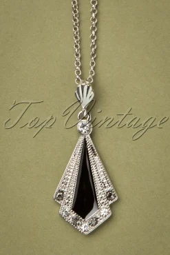Art Deco Ketting In Zwart