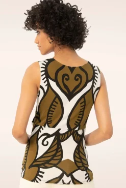 Aubrey Knot Top In Khaki