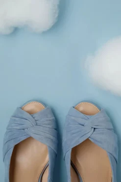 Ava Love Me Truly Peeptoe Pumps In Faded Blauw