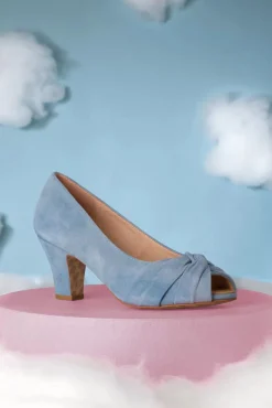 Ava Love Me Truly Peeptoe Pumps In Faded Blauw