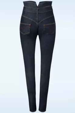 Babe Skinny Jeans Met Hoge Taille In Donkerblauw