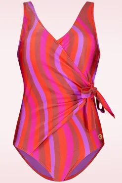 Badpak Met V-Hals In Shiny Wave
