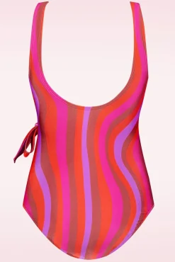 Badpak Met V-Hals In Shiny Wave