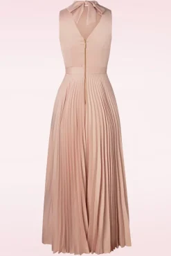 Bella Geplooide Maxi Jurk In Blush Pink