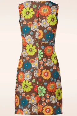 Betty Bloemen Jurk In Bruin
