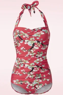 Blossom One Piece Halter Badpak In Rood