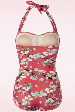 Blossom One Piece Halter Badpak In Rood