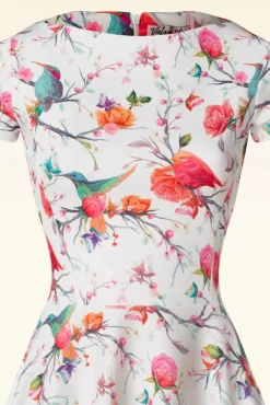 Blythe Birds Swing Jurk In Wit