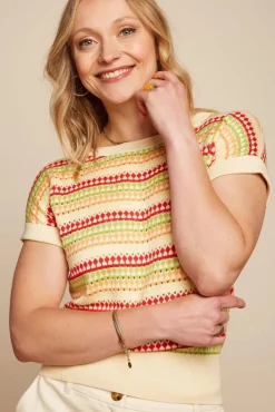 Boatneck Boyd Top In Creme