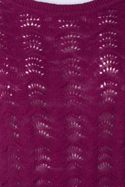 Boatneck Top Scallop In Levendig Paars