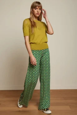 Border Palazzo Brazza Broek In Jaspisgroen