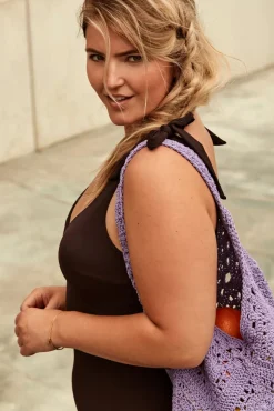 Bow Rib Badpak In Chocolade