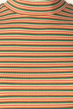 Boxy Stripe Turtle Top In Ponderosa Groen