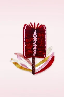 Burgundy Brush Broche