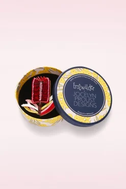 Burgundy Brush Broche