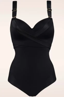 Cache Coeur - Diepuitgesneden Balkonbadpak In Zwart