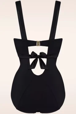 Cache Coeur - Diepuitgesneden Balkonbadpak In Zwart