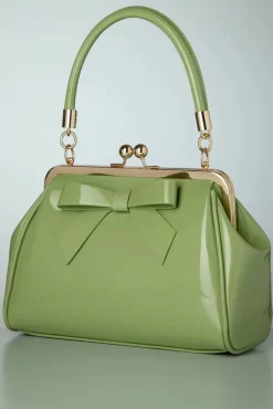 California Nights Lak Handtas In Bleekgroen