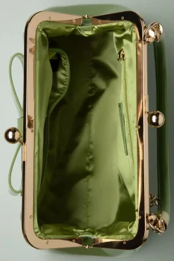 California Nights Lak Handtas In Bleekgroen