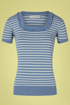 Call Me Again Gestreepte Top In Blauw