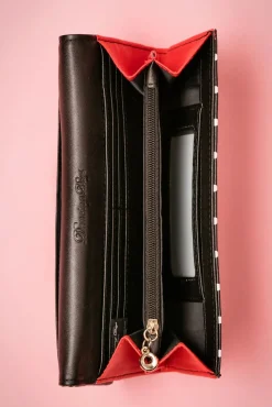 Carla Bow Polka Portemonnee In Zwart En Rood