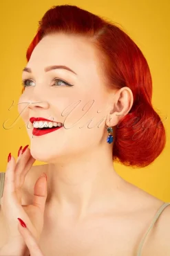 Carol Oorbellen In Goud En Blauw