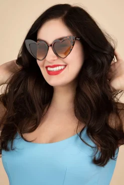 Cat Eye Hartvormige Zonnebril In Luipaard