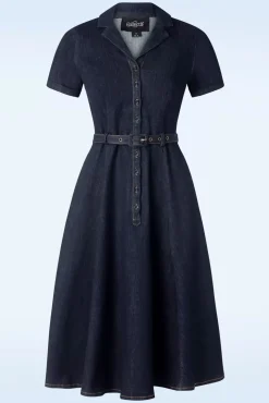 Caterina Denim Swing Jurk In Blauw