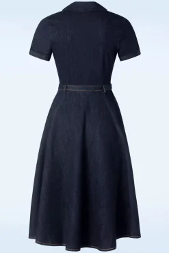 Caterina Denim Swing Jurk In Blauw