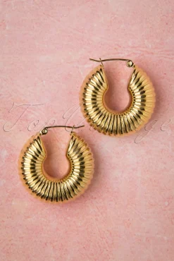 Caterpillar Oorringen In Goud