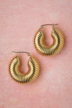 Caterpillar Oorringen In Goud