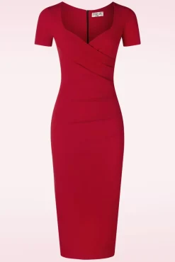 Cecilia Pencil Jurk In Rood