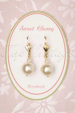 Champagne Parel Oorbellen In Goud En Ivoor