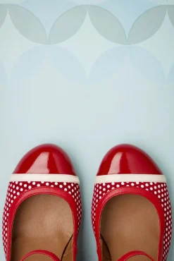 Charol Lederen Mary Jane Pumps In Rood