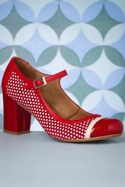 Charol Lederen Mary Jane Pumps In Rood