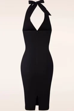 Cher Halter Pencil Jurk In Zwart