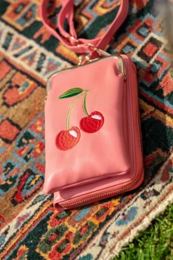 Cherry Pie Crossbody Telefoontasje In Koraalroze