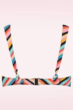 Chevron Chic Padded Bikini Top In Multi