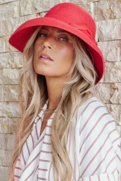 Chloe Travel Hoed In Koraalrood